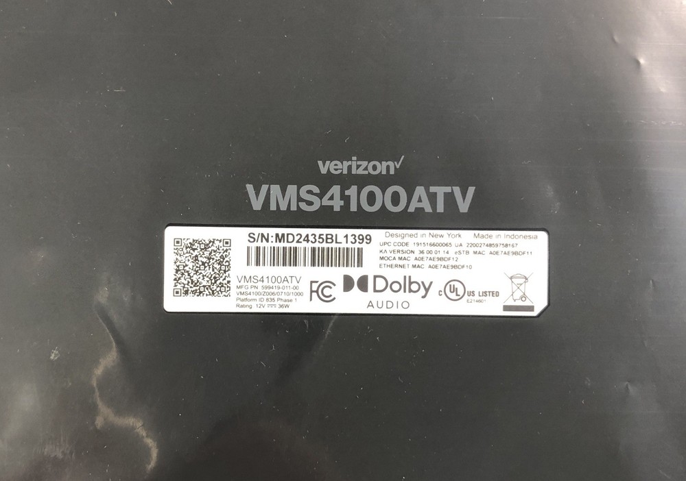 Verizon - Video Media Server (VMS4100ATV)