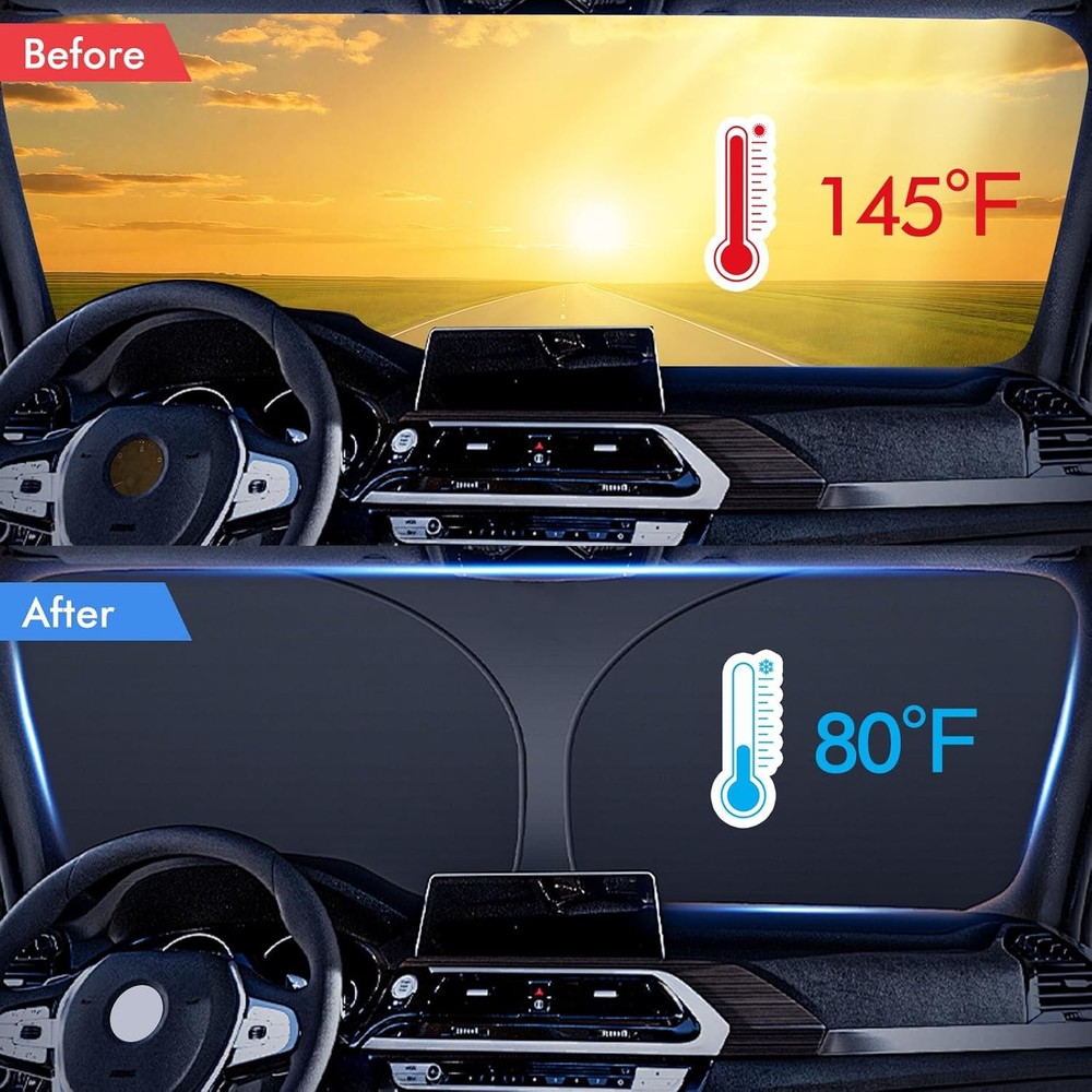 Foldable Car Front Rear Window Windshield Sun Shade Shield Cover Visor UV Block