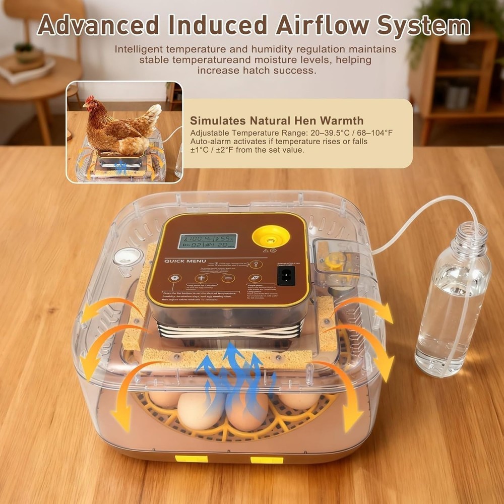 Series IV - 12-Egg Fully Automatic Incubator, Low Maintenance, Sensor-Based P...