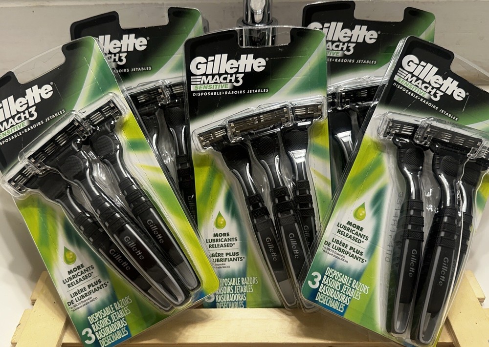 5 Pack: Gillette Mach3 Men's Disposable Razor Sensitive Comfortable Smooth Shave