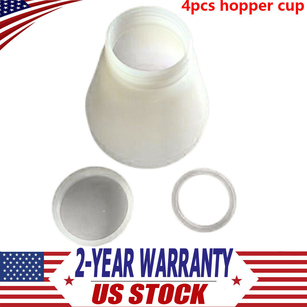 4x Bottles Hopper Cup For Electrostatic Powder Coat System PC02/PC03 Spray Paint