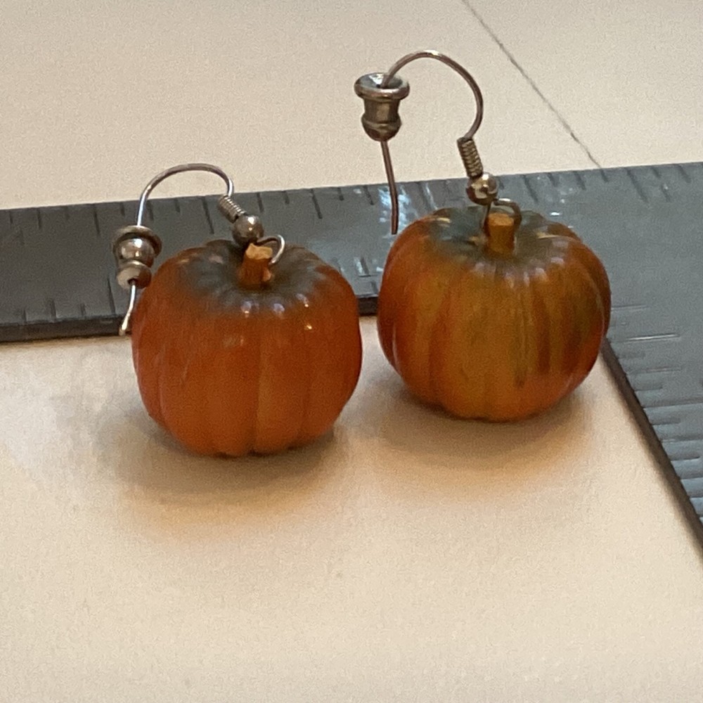 Stunning Vintage Fall Pumpkin Fishhook Earrings