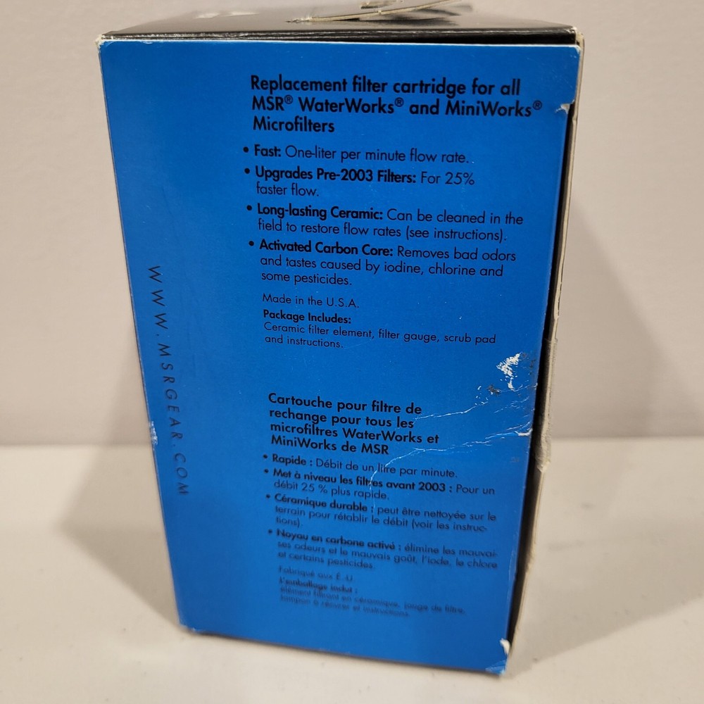 MSR Ceramic Replacement Filter Element Waterworks Miniworks Marathon EX NEW OB