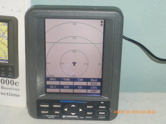 Lowrance Avionics AirMap 2000c Aviation Mapping GPS Receiver + Antenna Manual ++