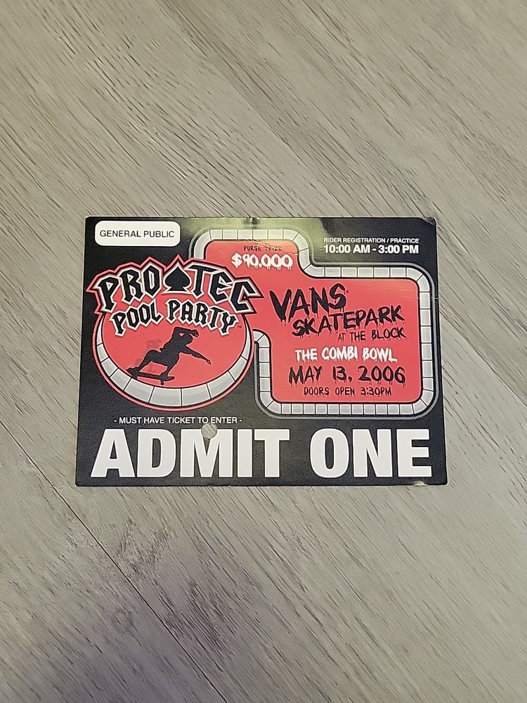 Vans Off The Wall Pro-tec Pool Party 2006 Tickets