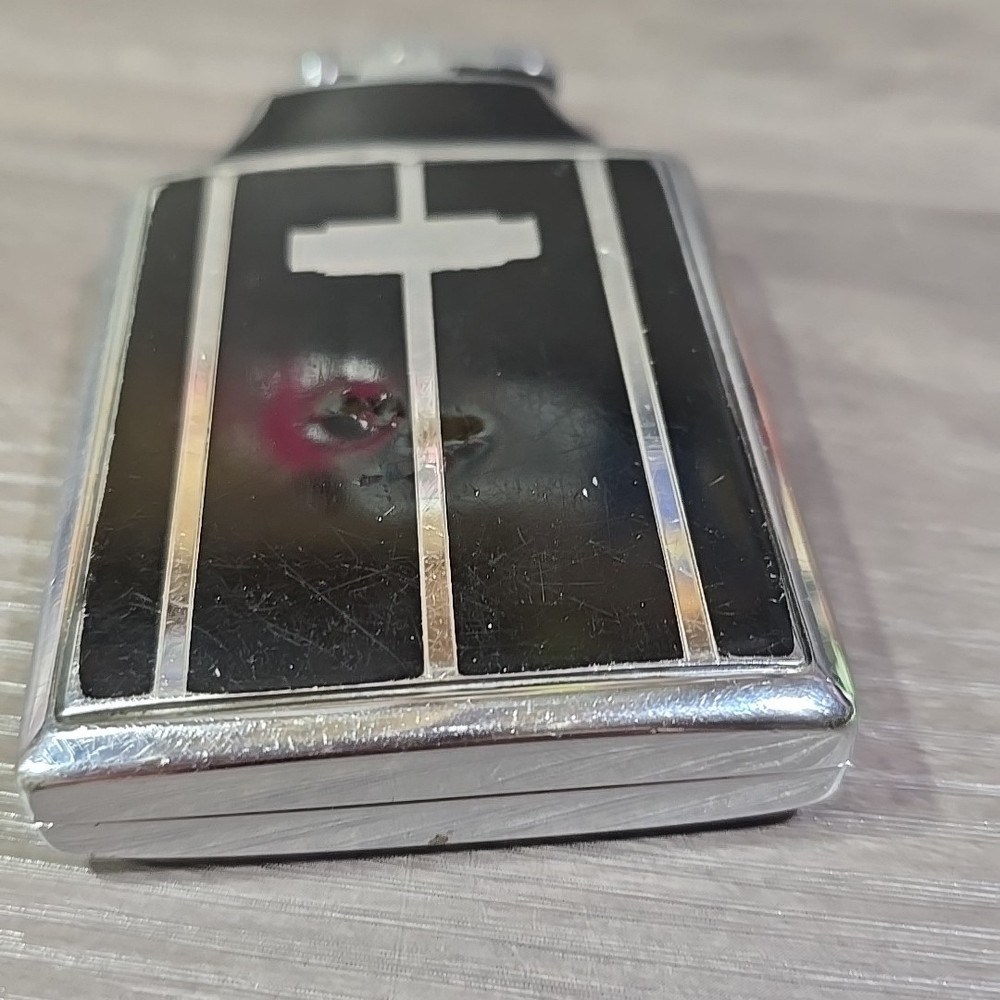 VINTAGE 1940s ART DECO RONSON MASTERCASE LIGHTER & CIGARETTE CASE BLACK Untested