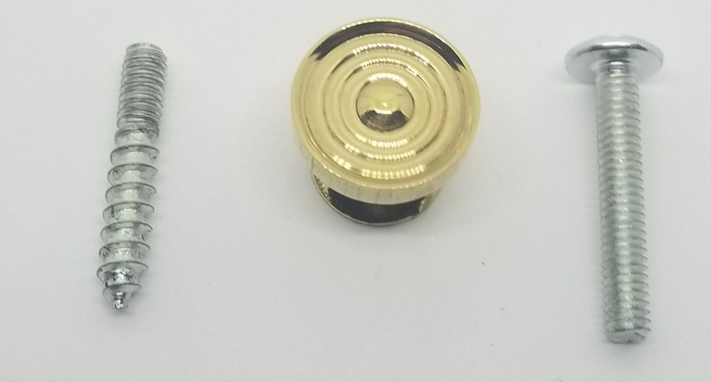 7/8" Diameter Cast Brass KNOB Concentric Rings pull handle mid century modern