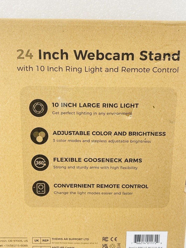 OPEN BOX - NexiGo 24 Inch Webcam Stand with Ring Light and Remote Control