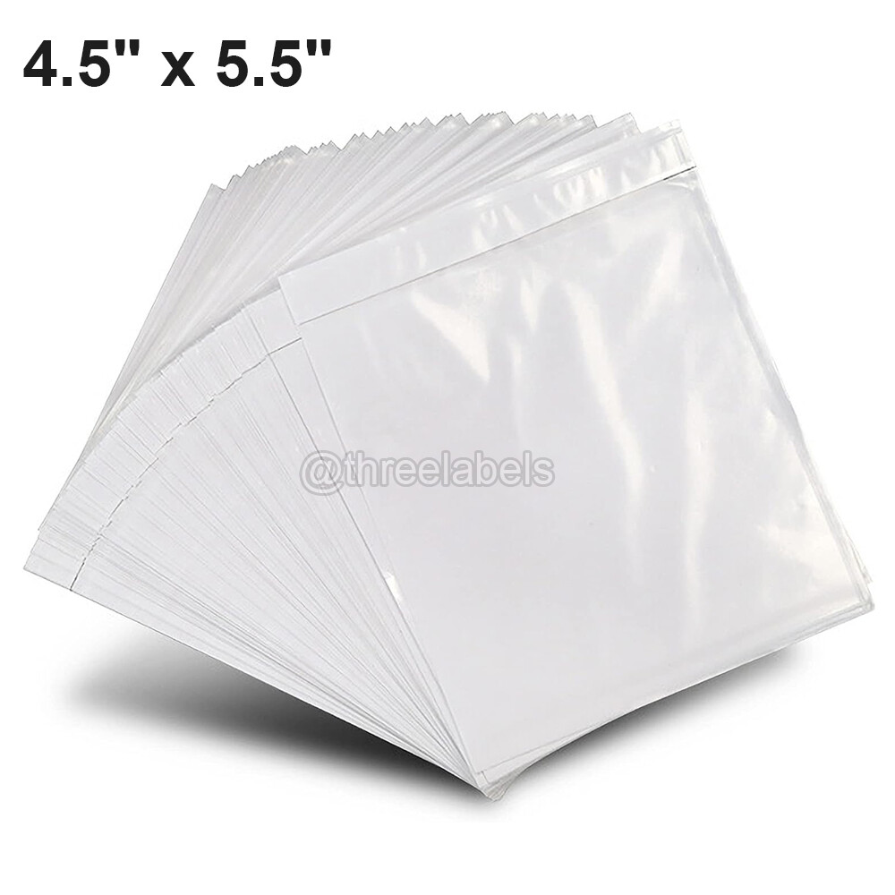 4.5" x 5.5" Clear Adhesive Top Loading Packing List/Shipping Label Envelopes US