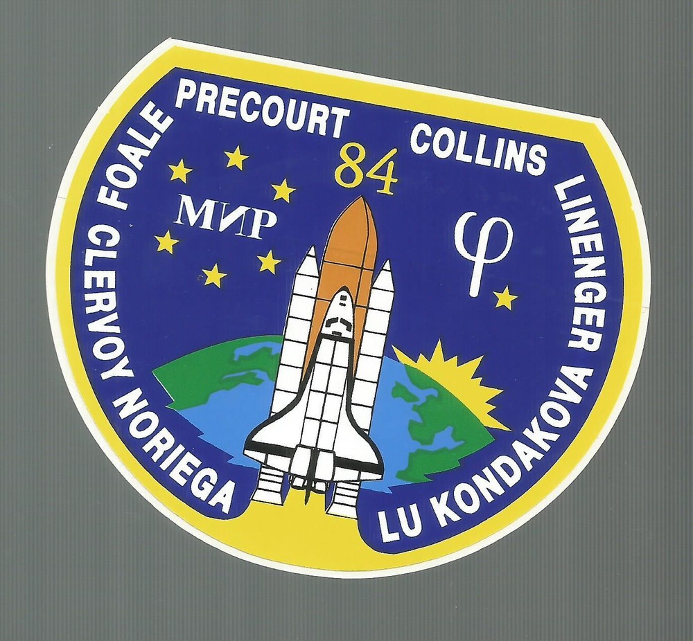 NASA SHUTTLE ATLANTIS STS-84  CREW PATCH SPACE  DECAL STICKER 4"