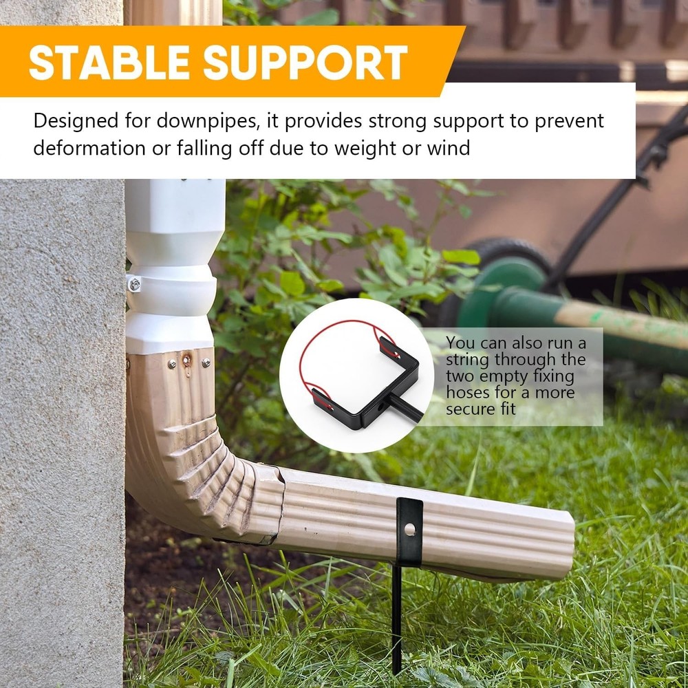 Heavy-Duty Galvanized Iron Downspout Bracket - Adjustable & Eco-Friendly 2-Pack