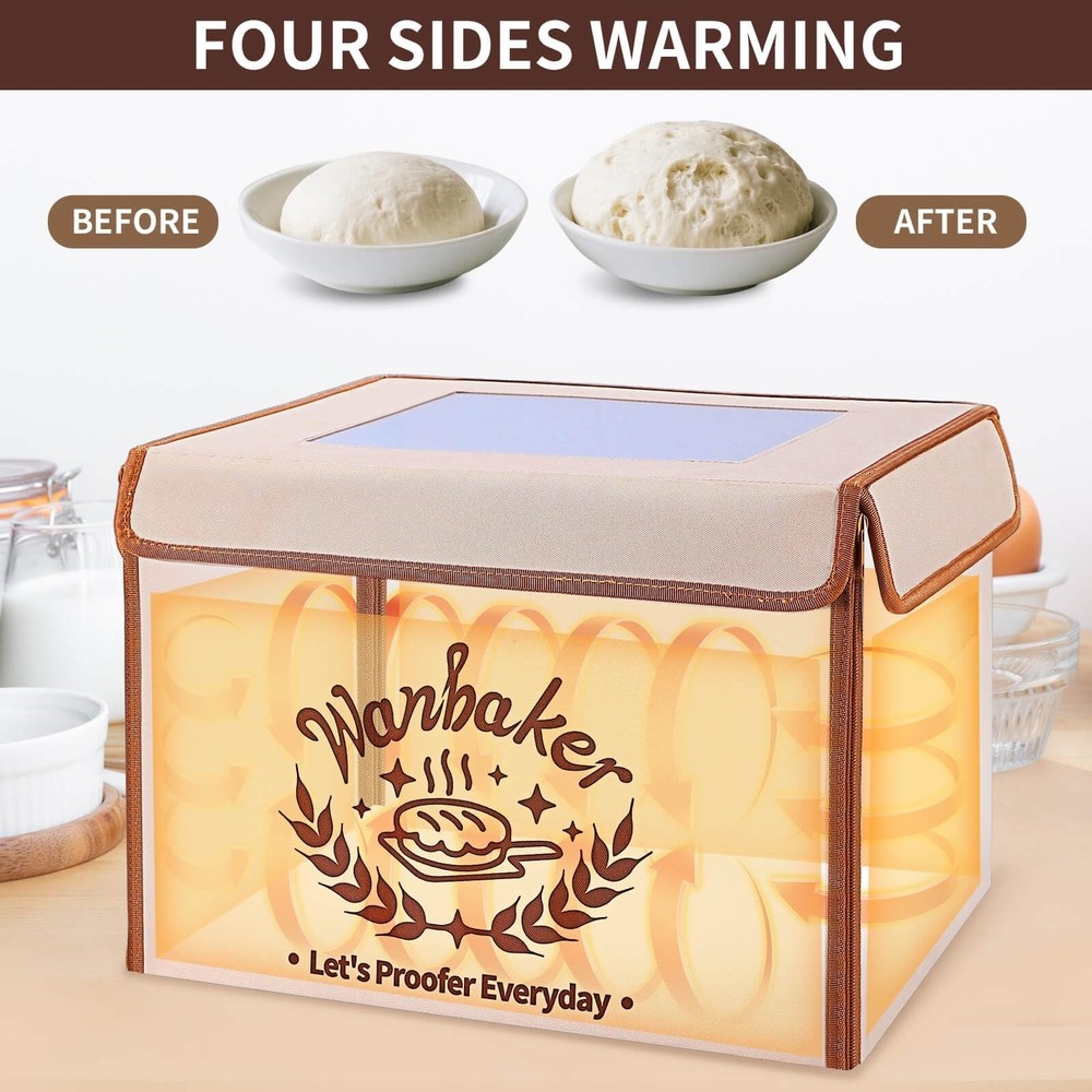 Folding Bread Proofing Box 68-131℉ Temp Control & 99H Timer, Wanbaker Doug