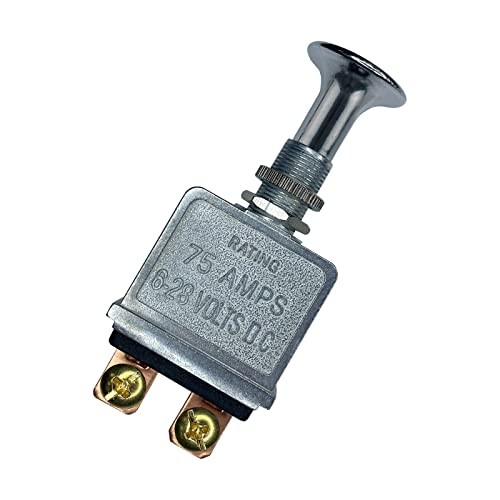 Heavy Duty 75A Push Pull Switch 6-28V DC 12 Volt 75A SPST, 2 Position On-Off,