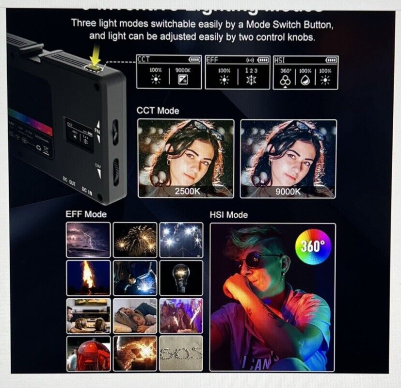 Moman ML8A-RC RGB LED Camera Light