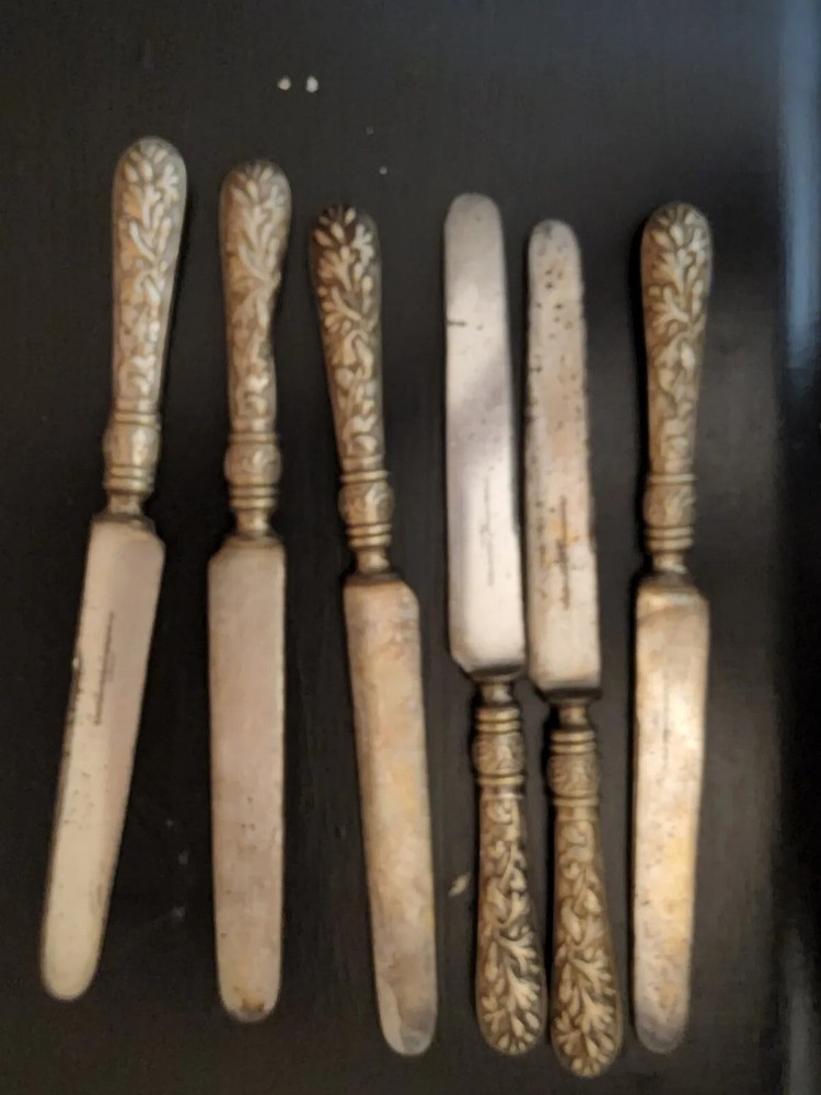 R. WALLACE & SONS MFC. LOT OF 6 KNIVES UNKNOWN PATTERN