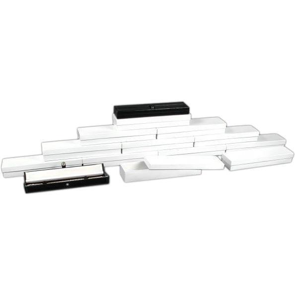 12 Bracelet Watch Boxes Black Leather Gift Case Display