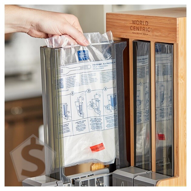 World Centric PLA Fork Refill Sleeve for World Centric Touchless Cutlery