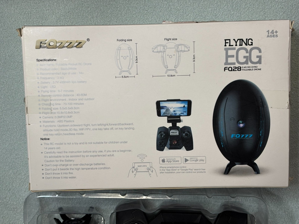 FQ28 Flying egg drone - Black - Used