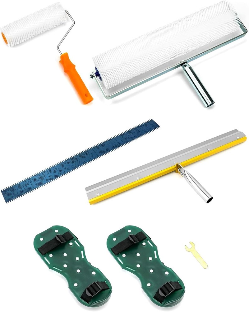 Professional Self-Leveling Tool Kit for Flooring: Rollers, Spike Shoes & Scraper