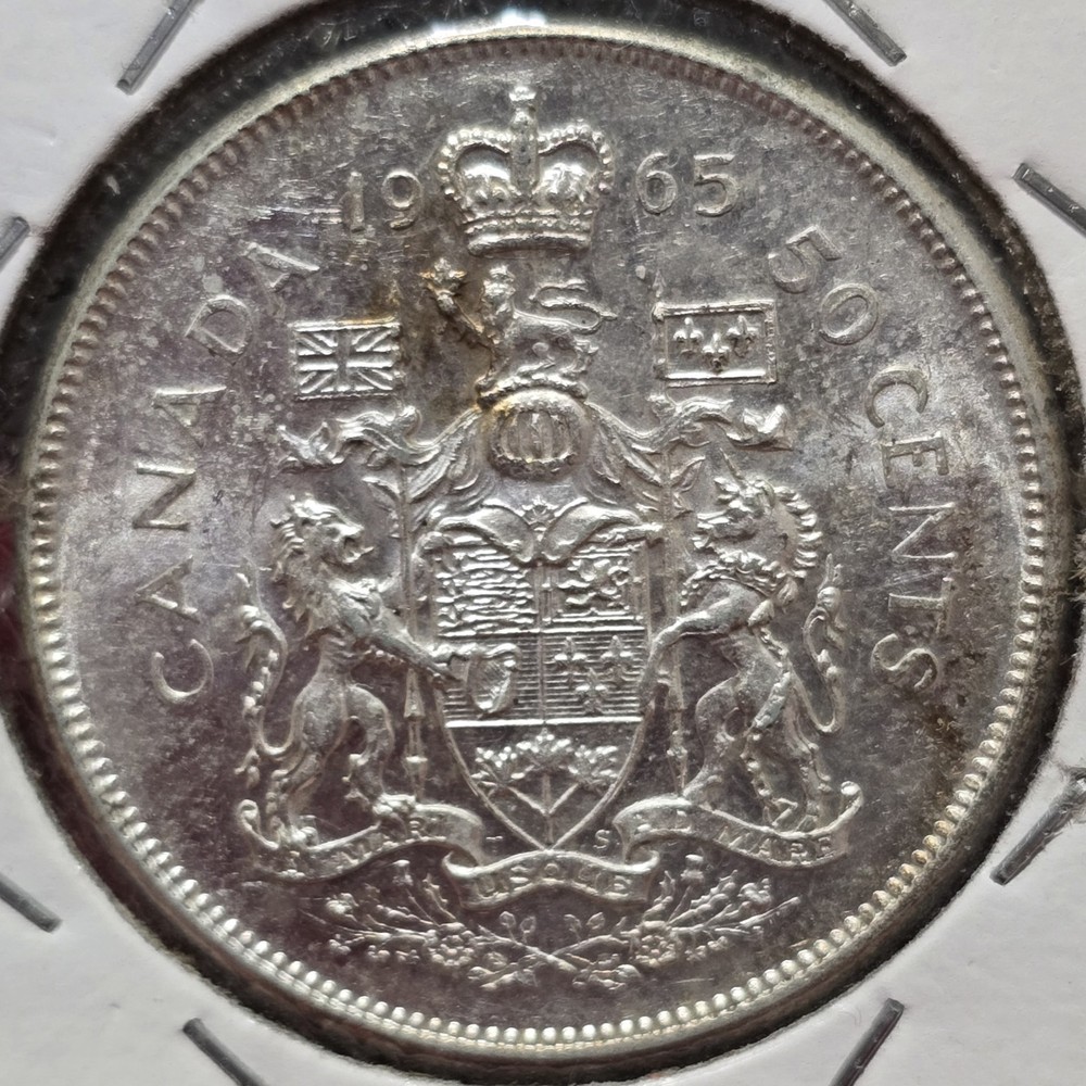 Canadian - Silver - Half Dollar - 1965 - Uncirculated - 80%