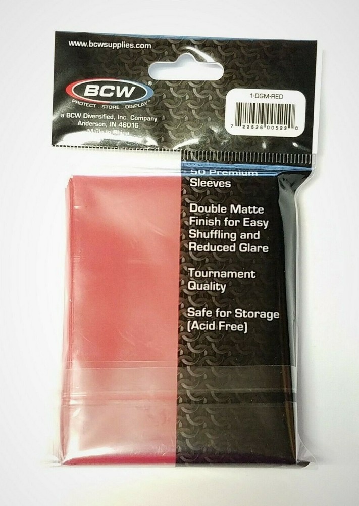 BCW 50 Count Deck Guard Card Protector Sleeves DOUBLE MATTE RED NEW NIP