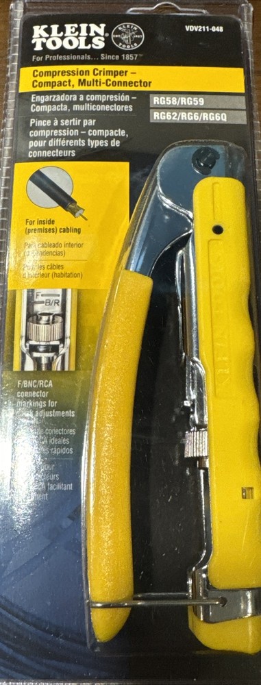 Compression Crimper Compact Klein Tools - VDV211-048 - Multi-Connector NEW
