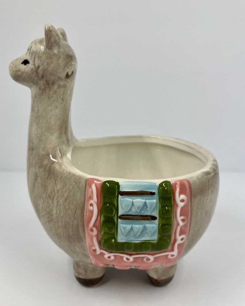 Ceramic Llama Decorative Planter Succulent Animal No Chips EUC