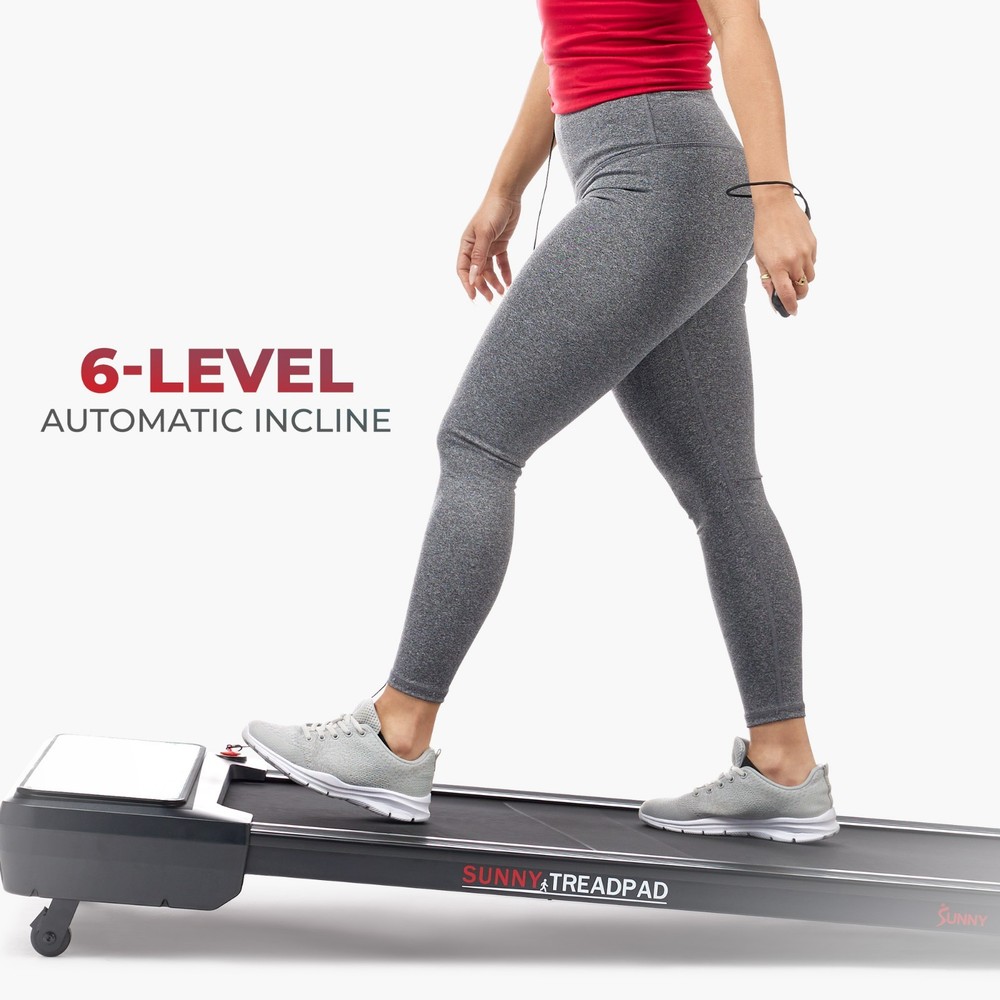 Compact Smart Walking Treadmill Pad Auto Incline Remote Control Bluetooth Safe