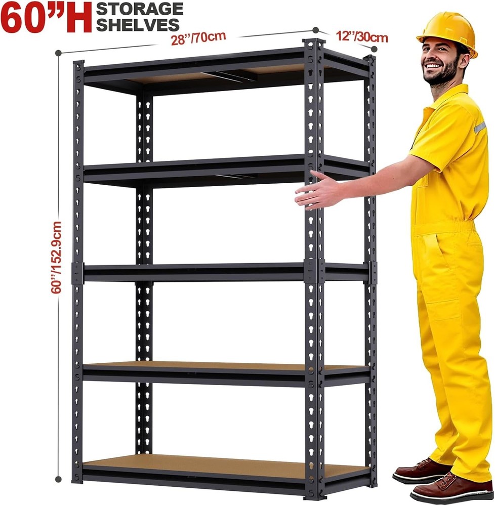 Storage Shelving Unit Garage Storage Rack 5-Tier Adjustable 2000 lbs Load