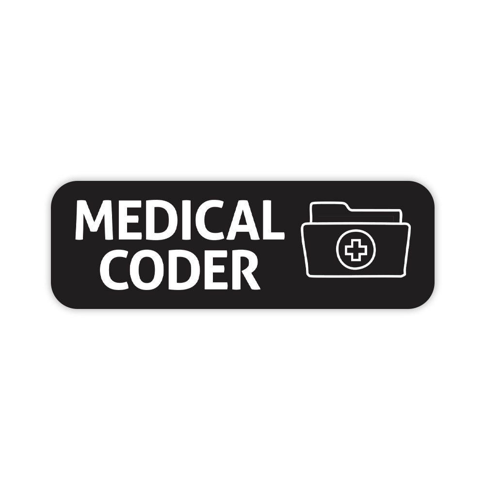 Medical Coder 1 x 3" Rounded Corner Name Badge | Medical Facilities