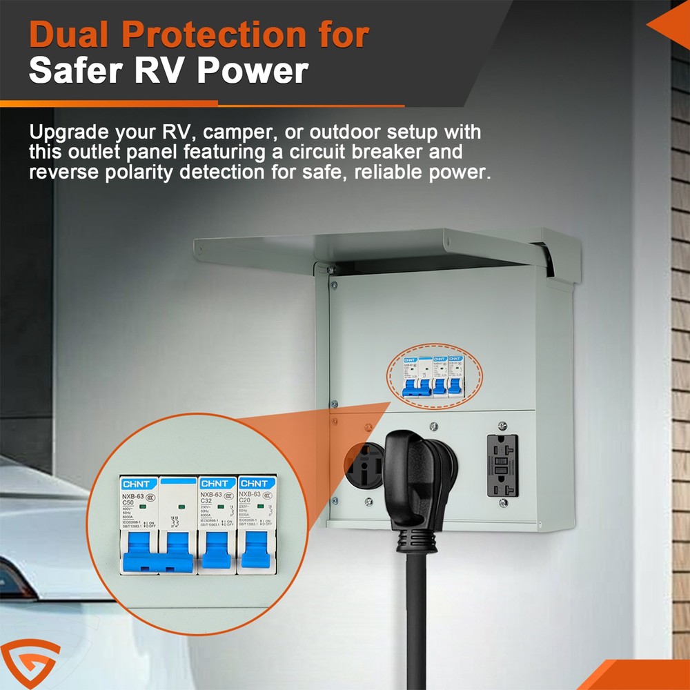 Temporary Power Outlet Panel RV Electrical Panel 20 30 50 Amp Outlet Box