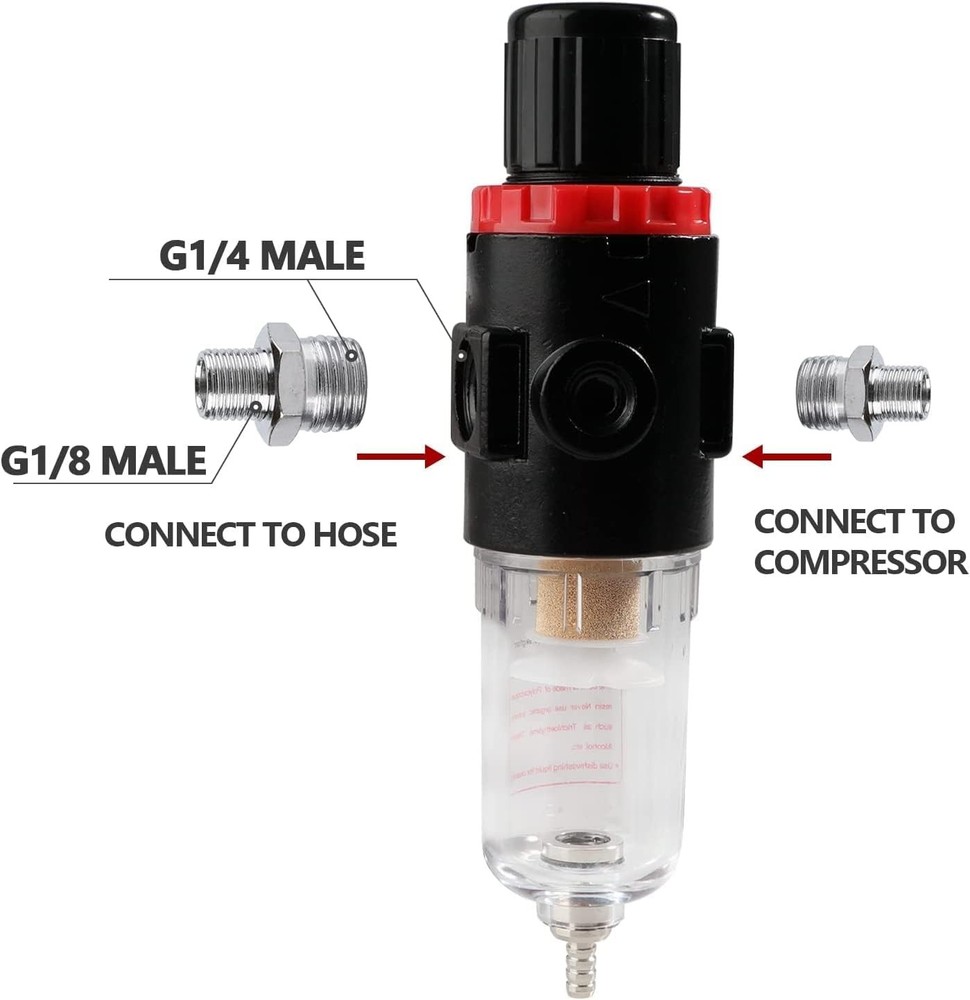 Airbrush Compressor Pressure Regulator Water Trap Filter Moisture...