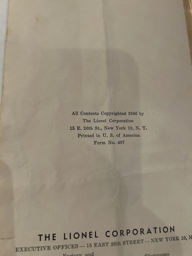 Instructions For Assembling and Operating Lionel Trains - 1946