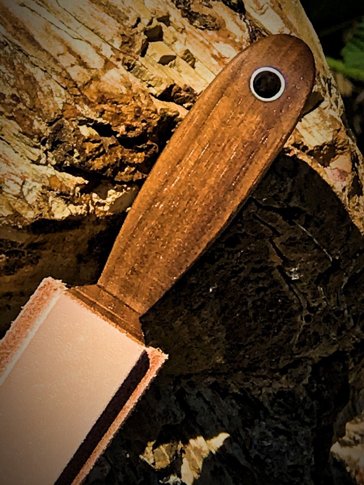 Deluxe Premium Walnut/Leather Micro Pocket 4-Sided Strop. 3.5” x .75” surface