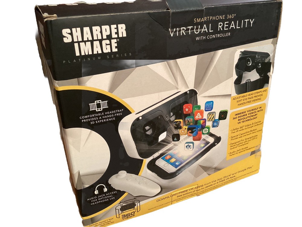 Sharper Image Virtual Reality VR Headset With Controller Platinum Series