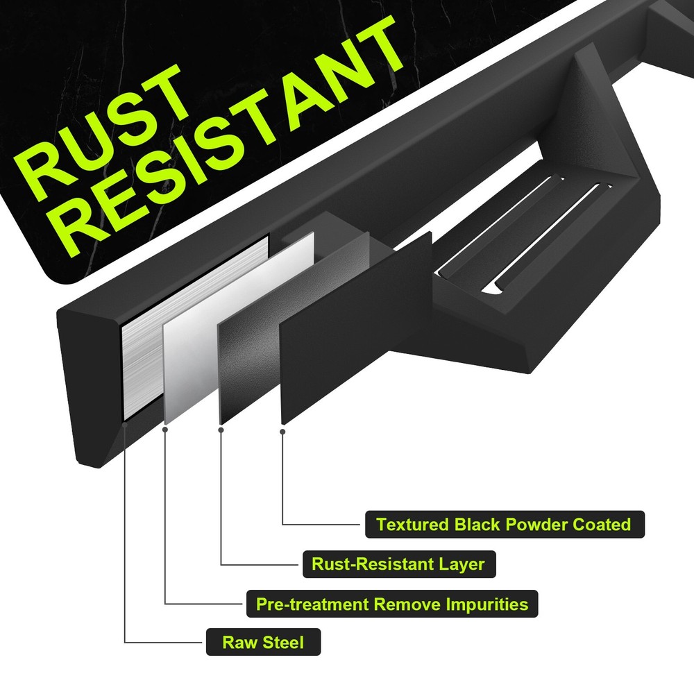 Side Step For 2019-2024 Chevy Silverado 1500 Crew Cab Running Board Nerf Bar