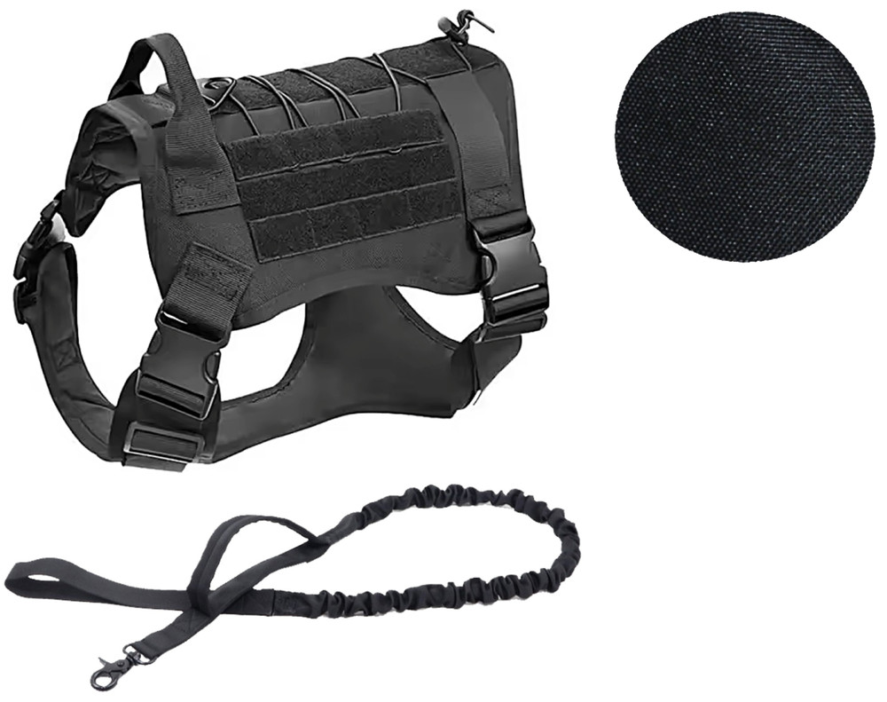 Tactical Training Dog Harness + Leash Heavy Duty No-Pull Military Service Set