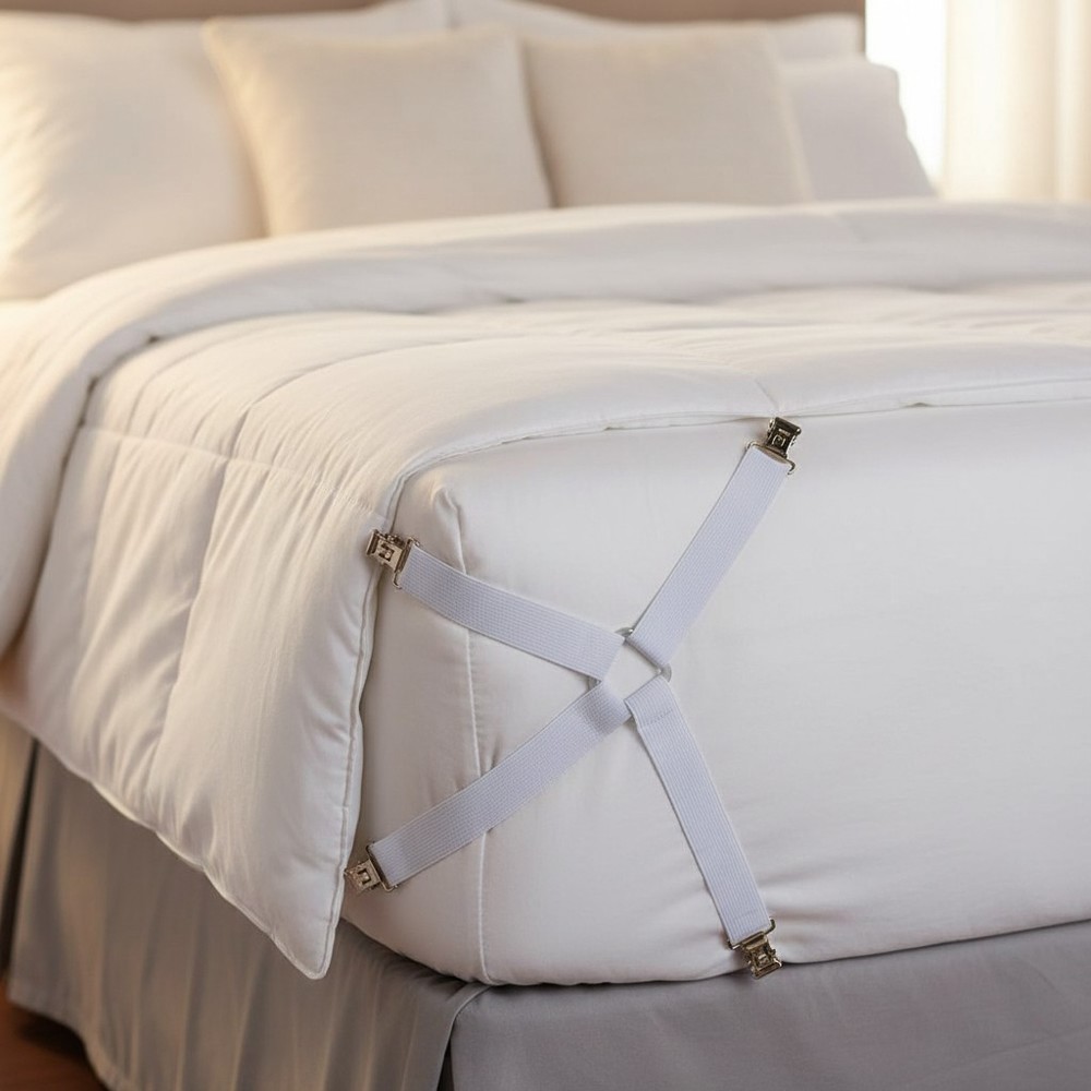 2Pcs Adjustable Crisscross Bed Sheet Fasteners - Keep Sheets Tidy & Wrinkle-Free
