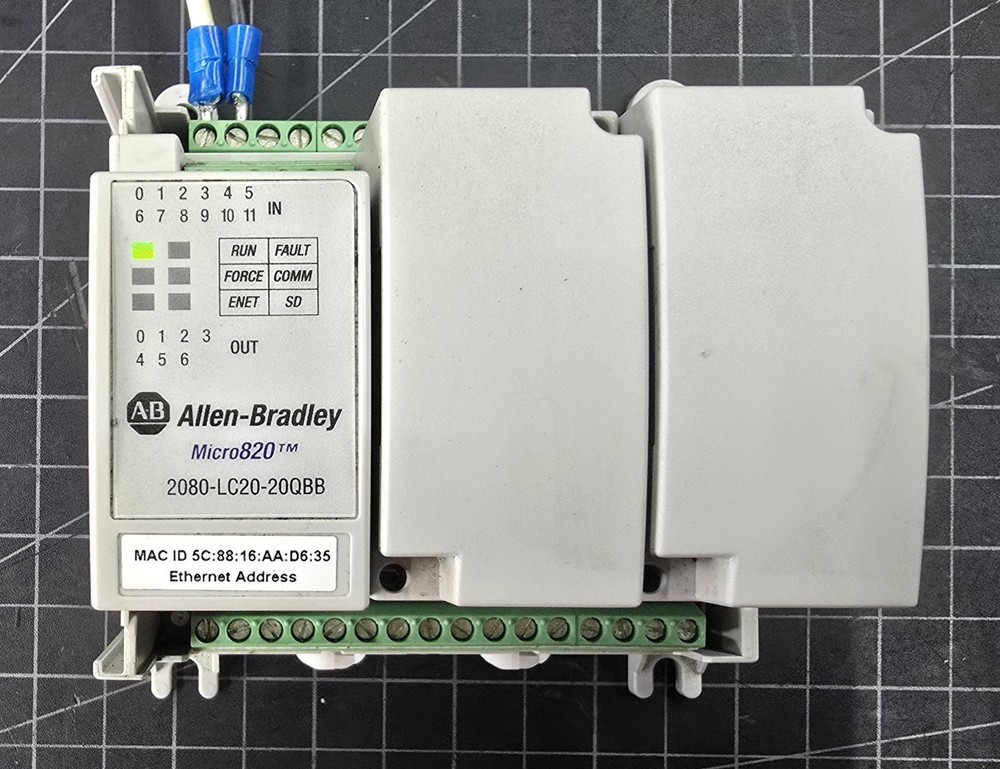 Allen Bradley Micro820 Programmable Controller 2080-LC20-20QBB Ser C PN#509420