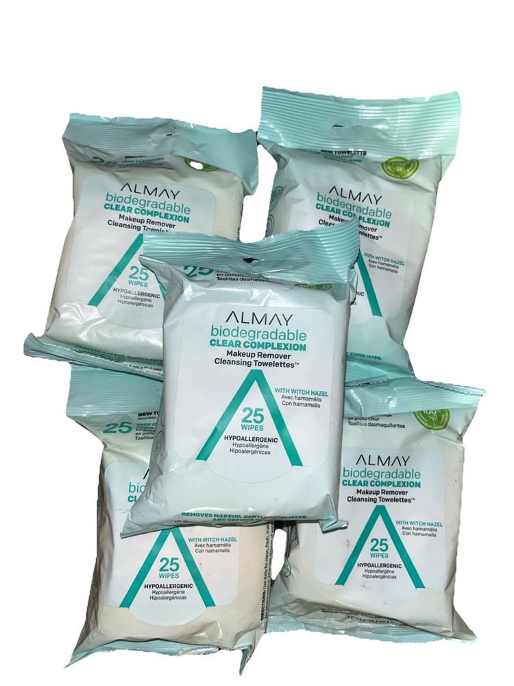 (5)Almay Biodegradable Clear Complexion Makeup Remover Towelettes 25ct