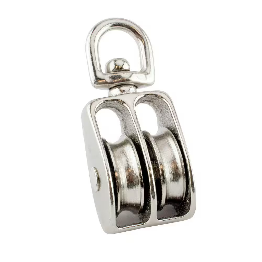 1-1/2 In. Nickel-Plated Swivel Double Pulley