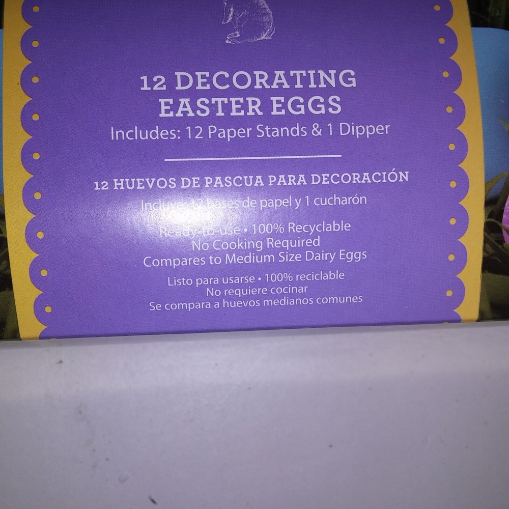 Set of 36 Easter Eggs Solid White for Decorating Includes Paper Stands & Dipper