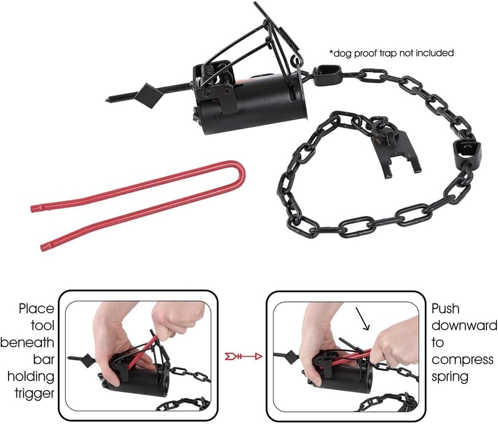 Cold Creek Dog Proof Trap Setter Tool 7 Inch Leverage Handle Coon Setter
