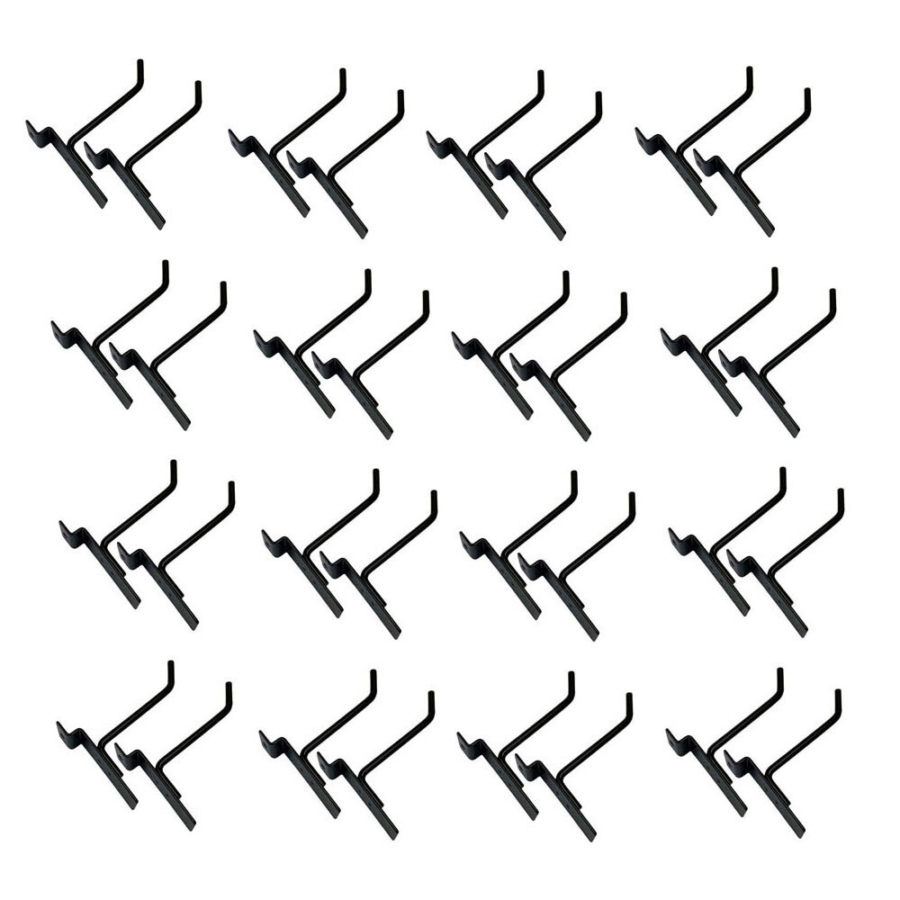 4" Slatwall Hook Panel Display Hooks, 1/4" Thickness Metal, Black - PACK 12