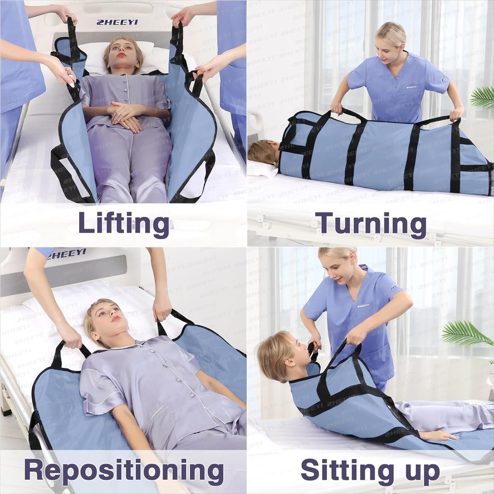 Double Sided Bed Transfer Pad 48x40 Reusable Turning Lifting Sheet
