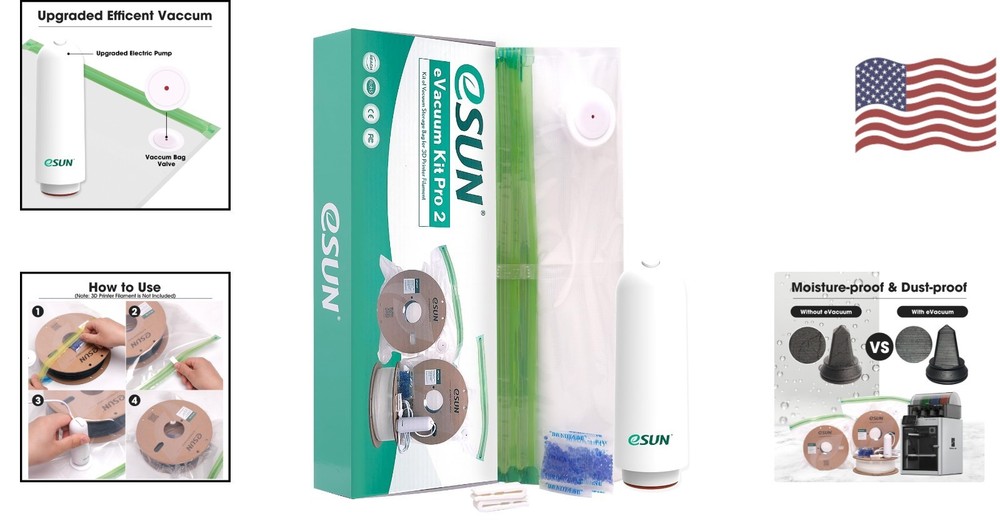 Electric Vacuum Storage Kit Pro 2 for 3D Filaments - Humidity Resistant Solution