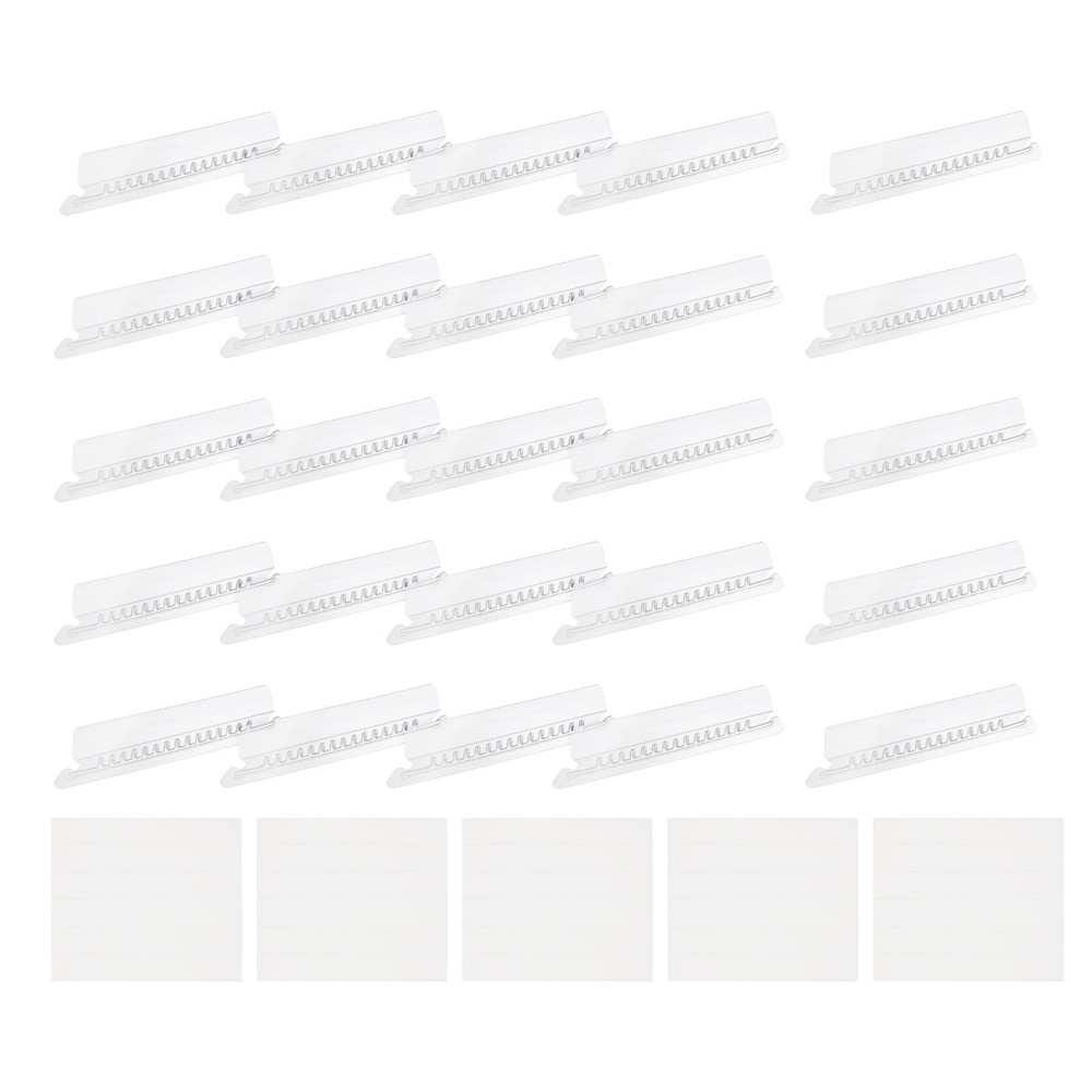 Hanging File Folder Tabs, 4 Inch File Folder Tabs and Inserts, Clear, 100 Pcs