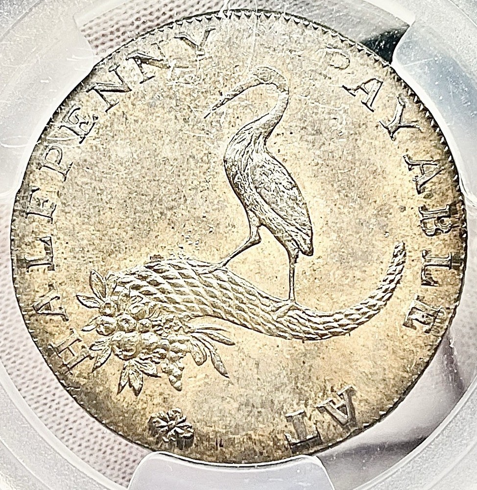 1792 PCGS MS64 BN GREAT BRITAIN TK 1/2 D