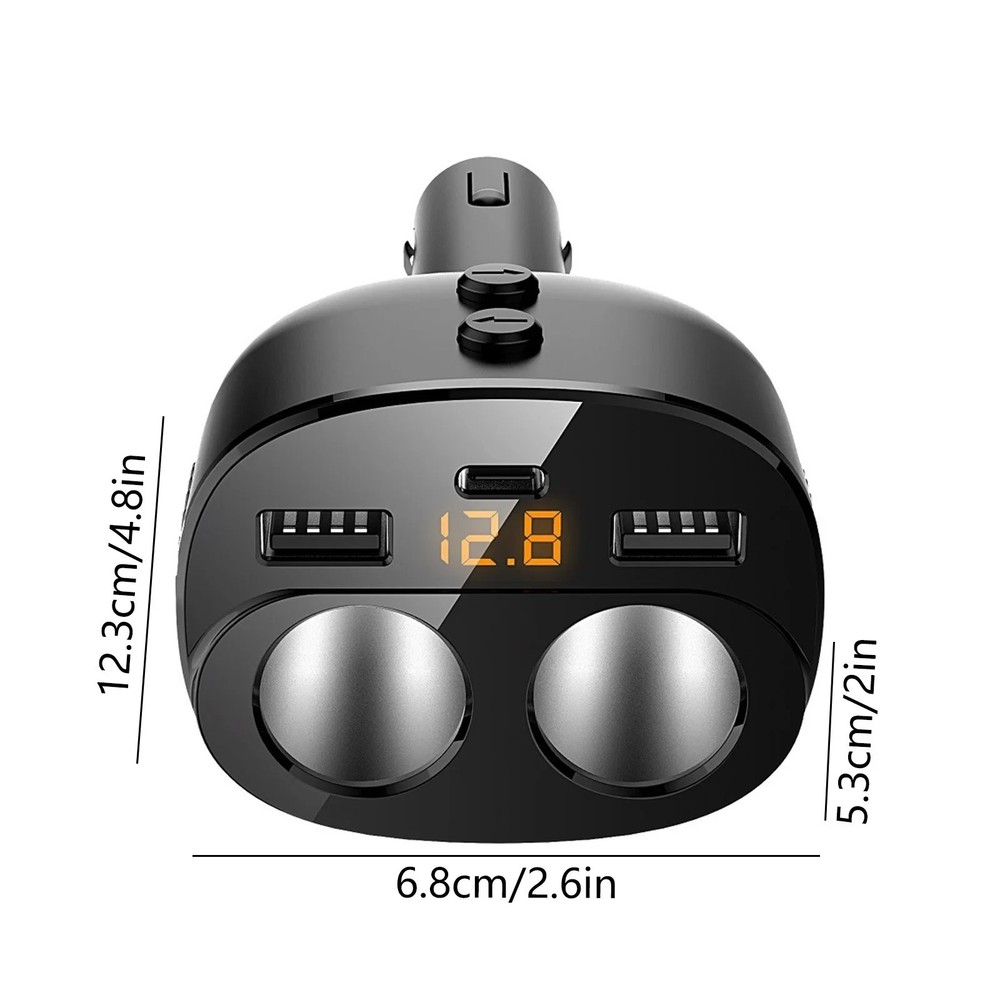 Car Cigarette Lighter Splitter 2-Socket Cigarette Lighter Adapter with Led Volt