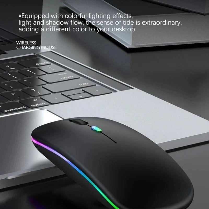 RGB Wireless Bluetooth Mouse – Rechargeable | Silent Click | Slim Design